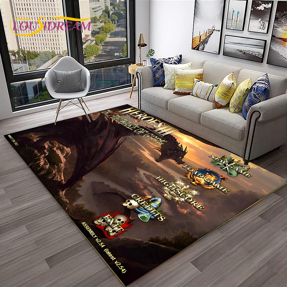 Ковер-коврик в стиле ретро-игры Heroes of Might and Magic для домашней гостиной, спальни, дивана, прихожей, декора, детский коврик, нескользящий коврик для пола