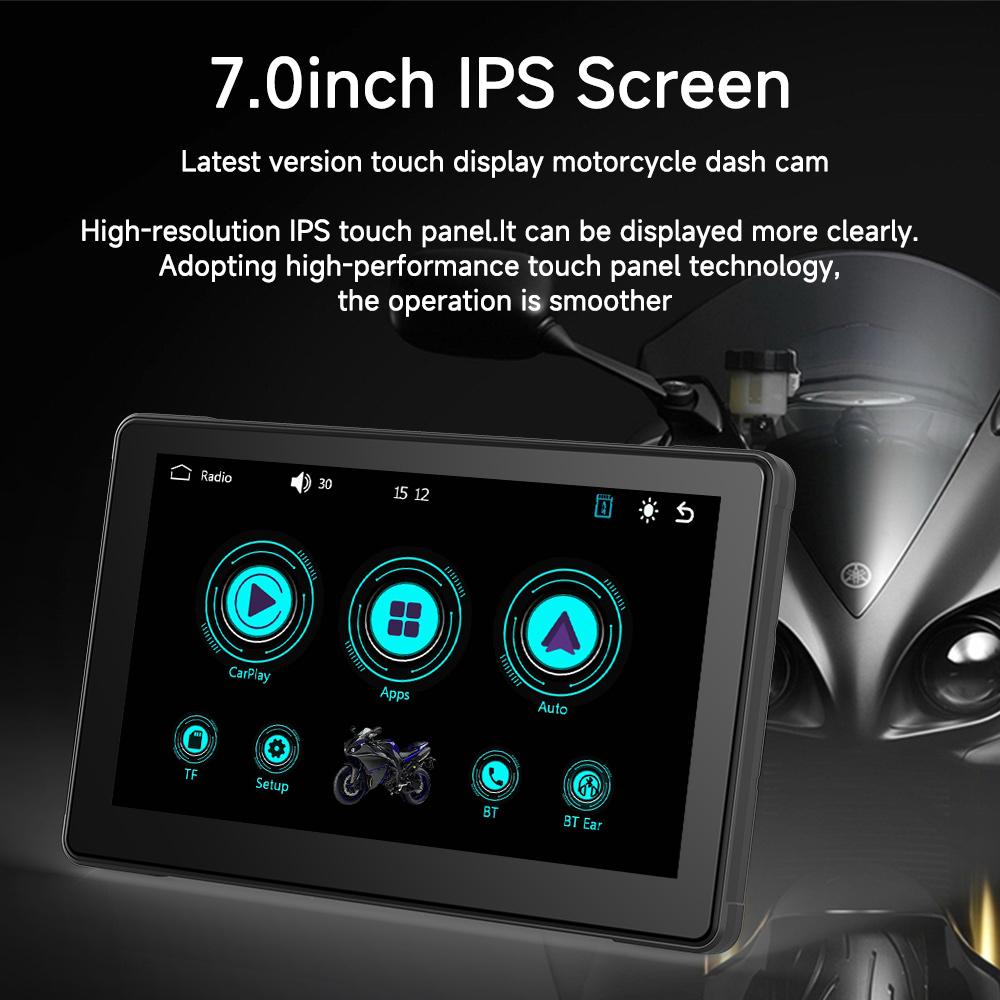JIUYIN 7-дюймовый мотоцикл CarPlay навигация беспроводной CarPlay Android Auto Airplay дисплей экран портативный мотоциклетный монитор