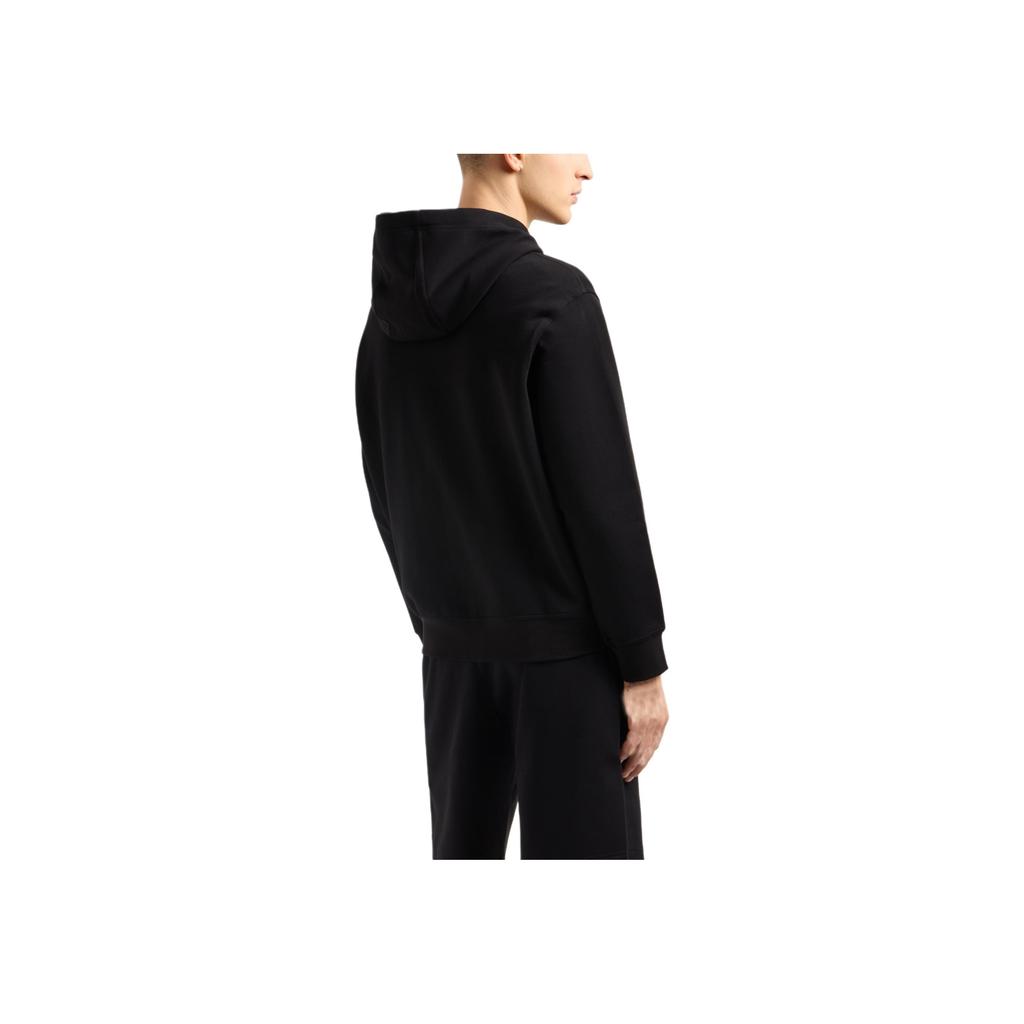 Armani Exchange FW26 Куртка с капюшоном на молнии с принтом букв, длинный рукав, мужские куртки, черная XM000371-AF10818-UC001