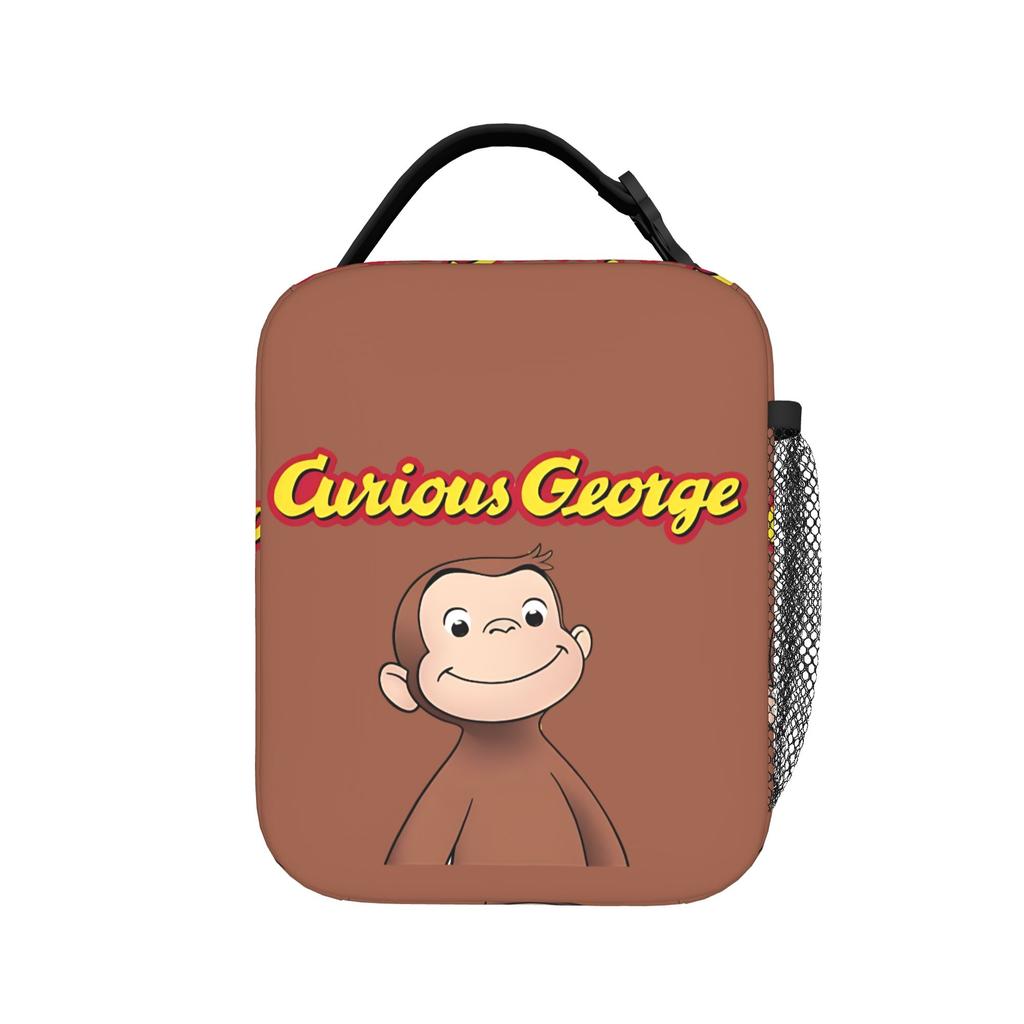 Curious George Collage Lunch Bag Outdoor Picnic Lunch Box For Adult Kawaii Graphic Design Tote Food Bags Oxford Cooler Bag