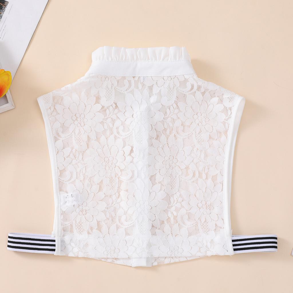 Ladies Lace Fake Collar Versatile Stand Up Collar Fake Collar Semi Transparent Breathable Decoration Detachable Fake Collar