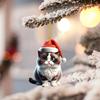 Рождественское украшение в виде кошки 2D акриловая милая кошка подвеска на елку