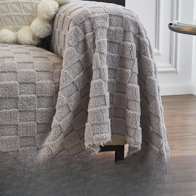 Осенне-зимнее однотонное утолщенное трехмерное замшевое полотенце для дивана, чехол для дивана, чехол для дивана, не царапающийся, универсальный чехол, одеяло