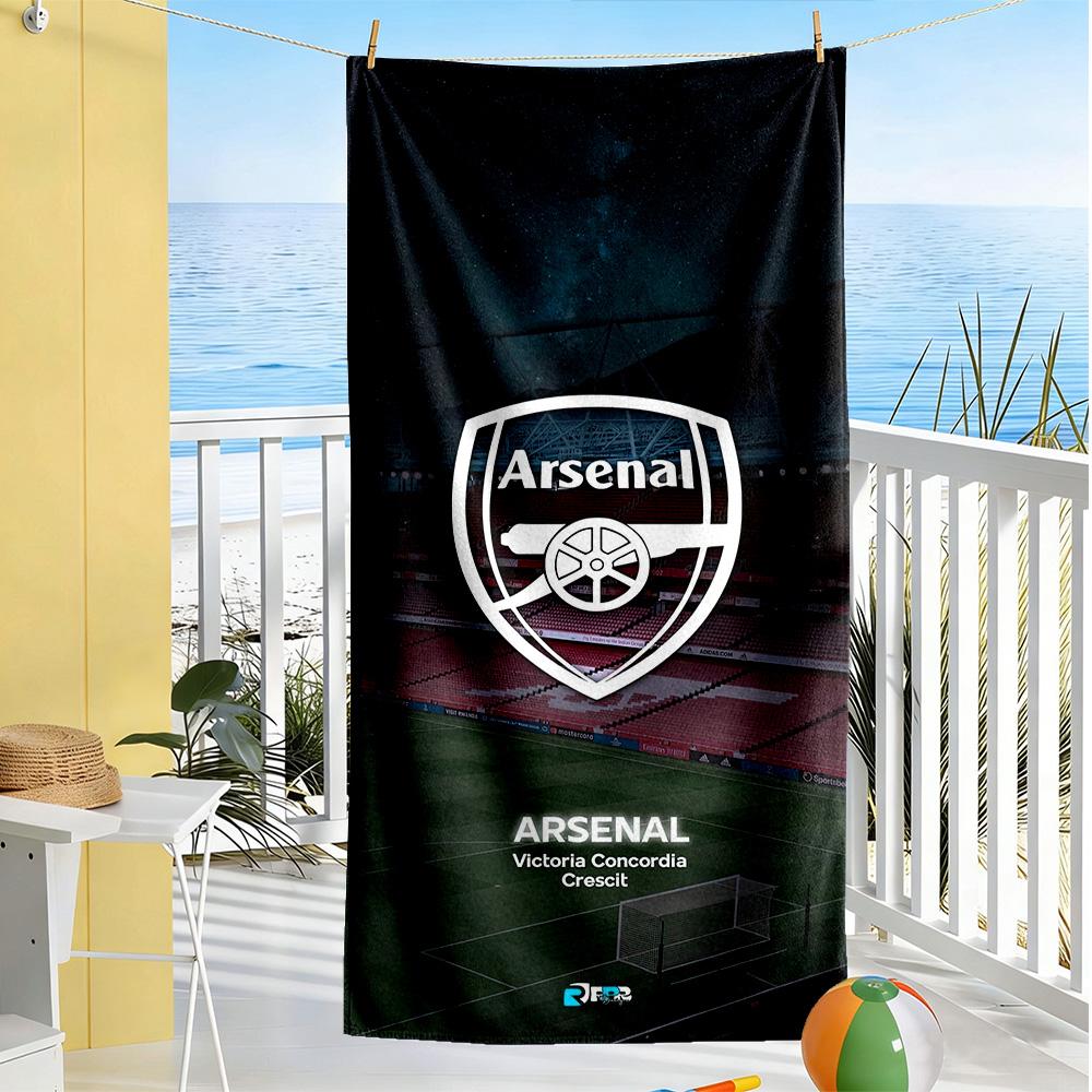 Arsenal Beach Towel Super Soft Microfiber Quickdry Fabric Comfortable Lightweight Suitable for Swimming, Gym, Camping, Yoga Vacation