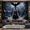 Wednesday Addams Personalized Tapestry Support Custom Name, Wall Art Home Decoration