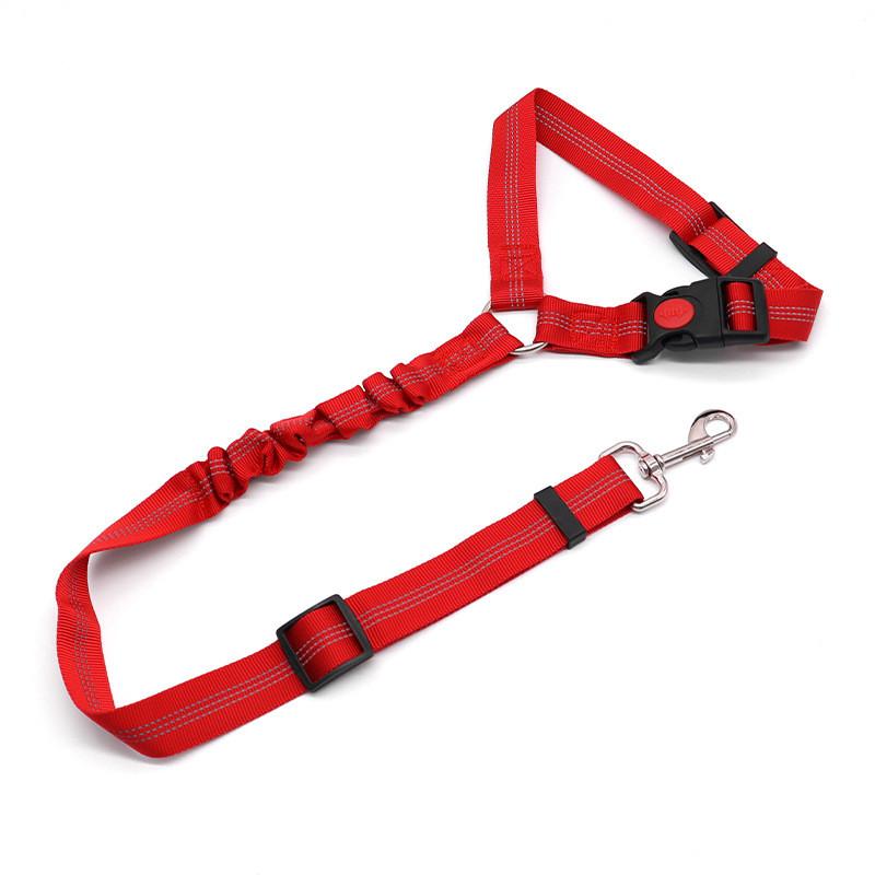 Adjustable Non Stretch Pet Dog Car Restraint Harness With Reliable Fabric And Safe Loop For Back Seat