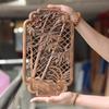 Китайская классическая полая резьба по дереву ремесла камфорная резьба по дереву цветки сливы орхидея фон настенные украшения декор
