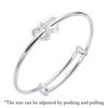 Double Heart Adjustable Bangle  Silver Color Personality Simple Bracelet For Women Girls Friendship Jewelry Gifts