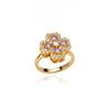 Rotatable Four-leaf Clover Love Zircon Flower Ring Creative Design Sense Free Rotation Anti-pressure Ring