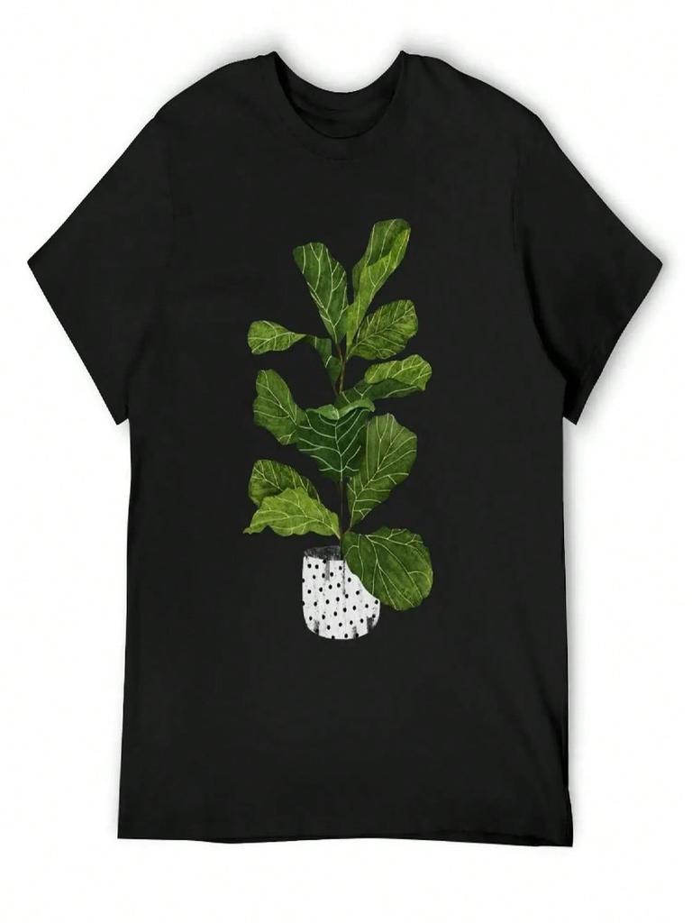 Fiddle Leaf Fig Tree Interior Plant T-Shirt Baggy Shirts Oversized T Shirt Kawaii Clothes Customizeds Tshirts For unisex
