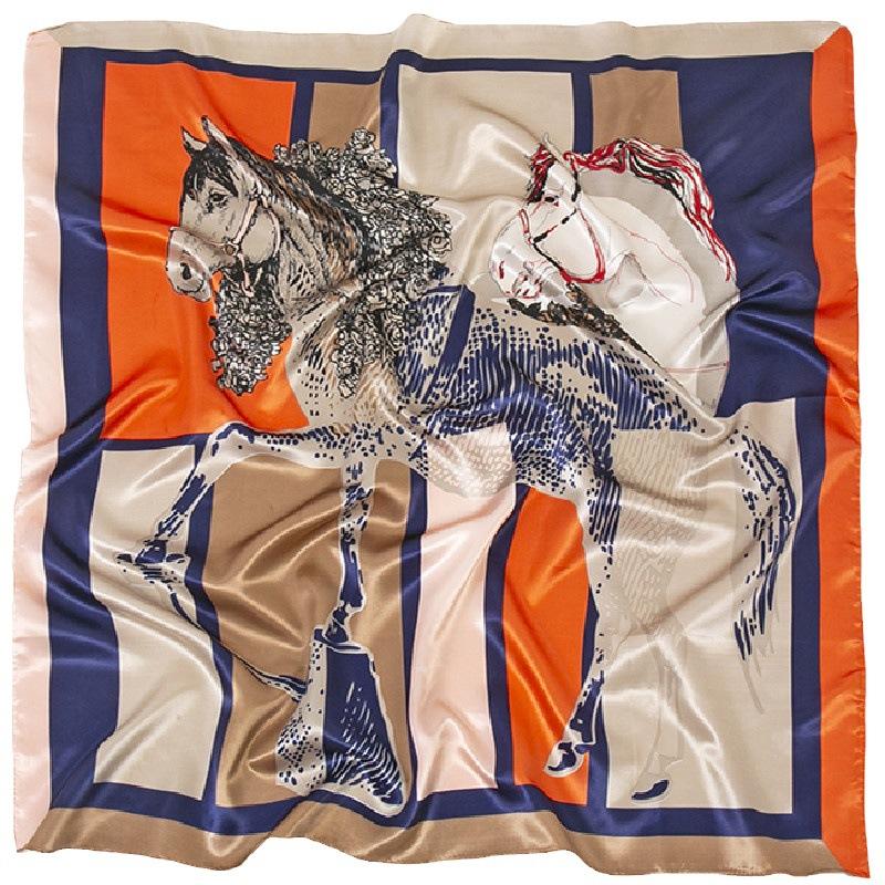 Весна/лето Новый женский шелковый шарф 90 * 90 см Имитация шелкового твила квадратный шарф Модный принт большой квадратный шарф профессиональный шарф