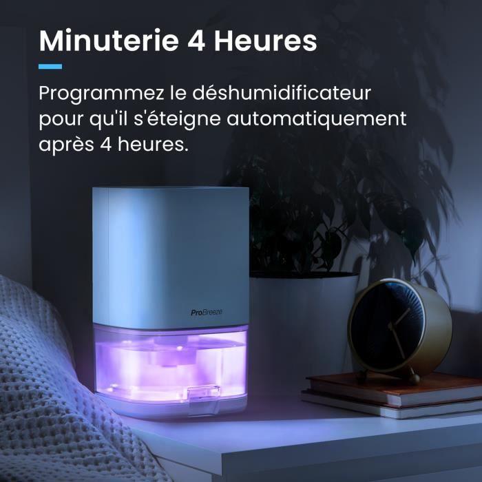 Déshumidificateur d'air - PRO BREEZE - Mini Déshumidificateur - 1L - Technologie Peltier - Lumières LED