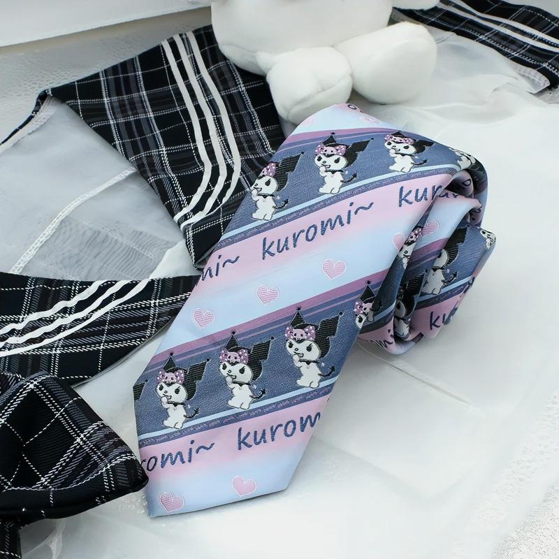 Trendy Arrowhead Type Tie With Kuromi And Sanrio Stripes