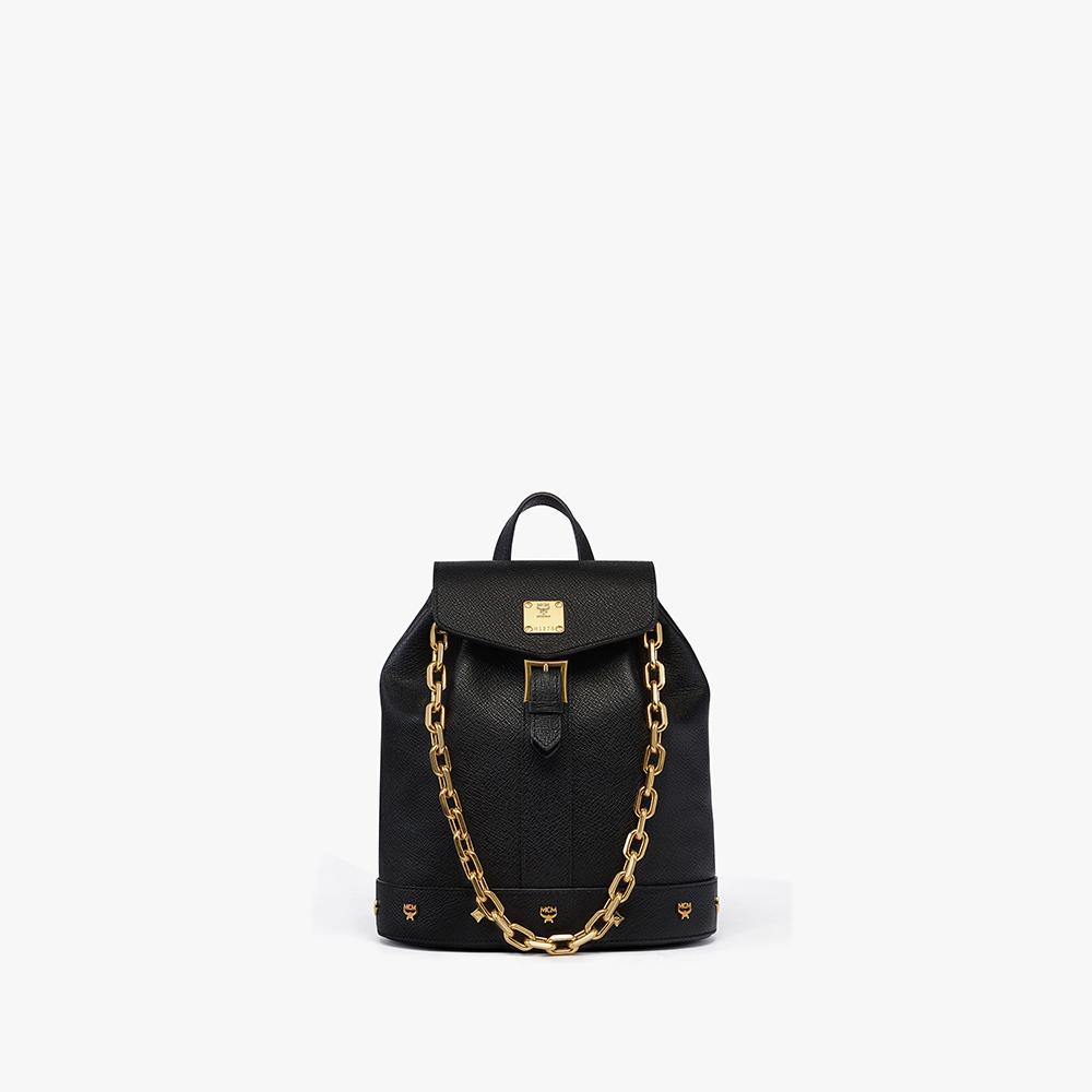 Mcm Pina Studded Calfskin Drawstring Backpack Mwkgata01Bk001