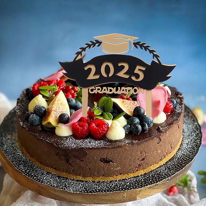 Украшения для торта на выпускной 2025 года, акриловые украшения для выпускного класса 2025 года, двухслойные украшения для торта на выпускной церемонии