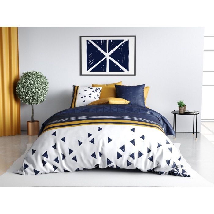 Housse De Couette - Bandol - 220 X 240 Cm - 100% Coton - 2 Taies 63 X 63 Cm