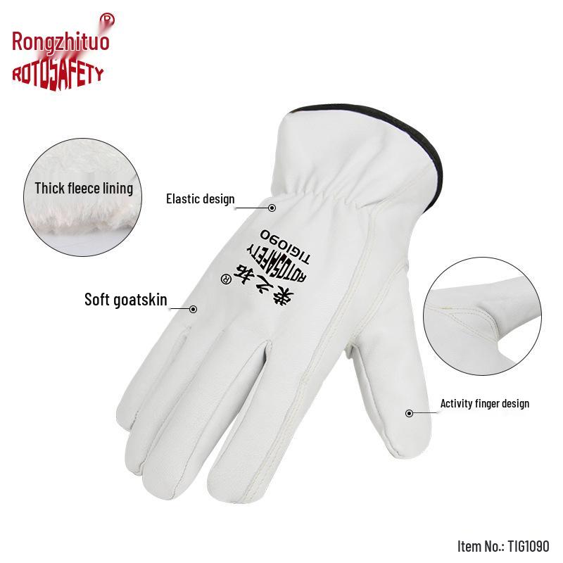 Термостойкие сварочные перчатки из овчины - Подкладка из флиса, Огнеупорные, Износостойкие, Изолирующие