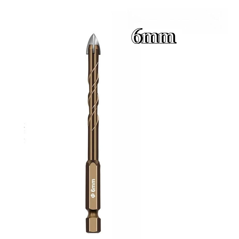 Cross Drill Bit Set Carbide Tip for Glass Ceramic Tiles Concrete Stone Metal Drilling High Hardness