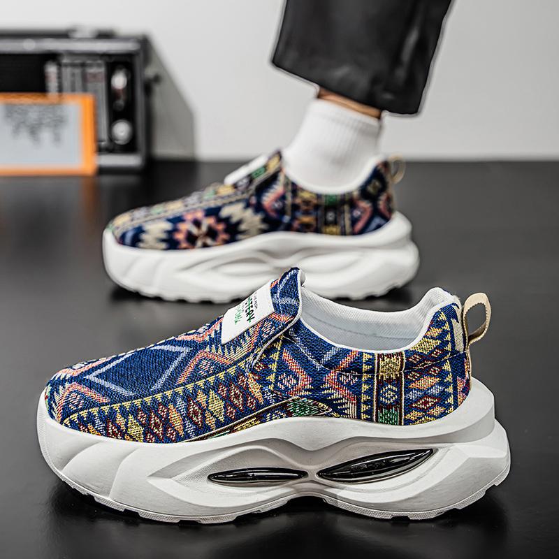 Мужская спортивная обувь, повседневные уличные кроссовки на платформе, студенческие, большие размеры, с принтом, для скейтбординга, увеличивающие рост