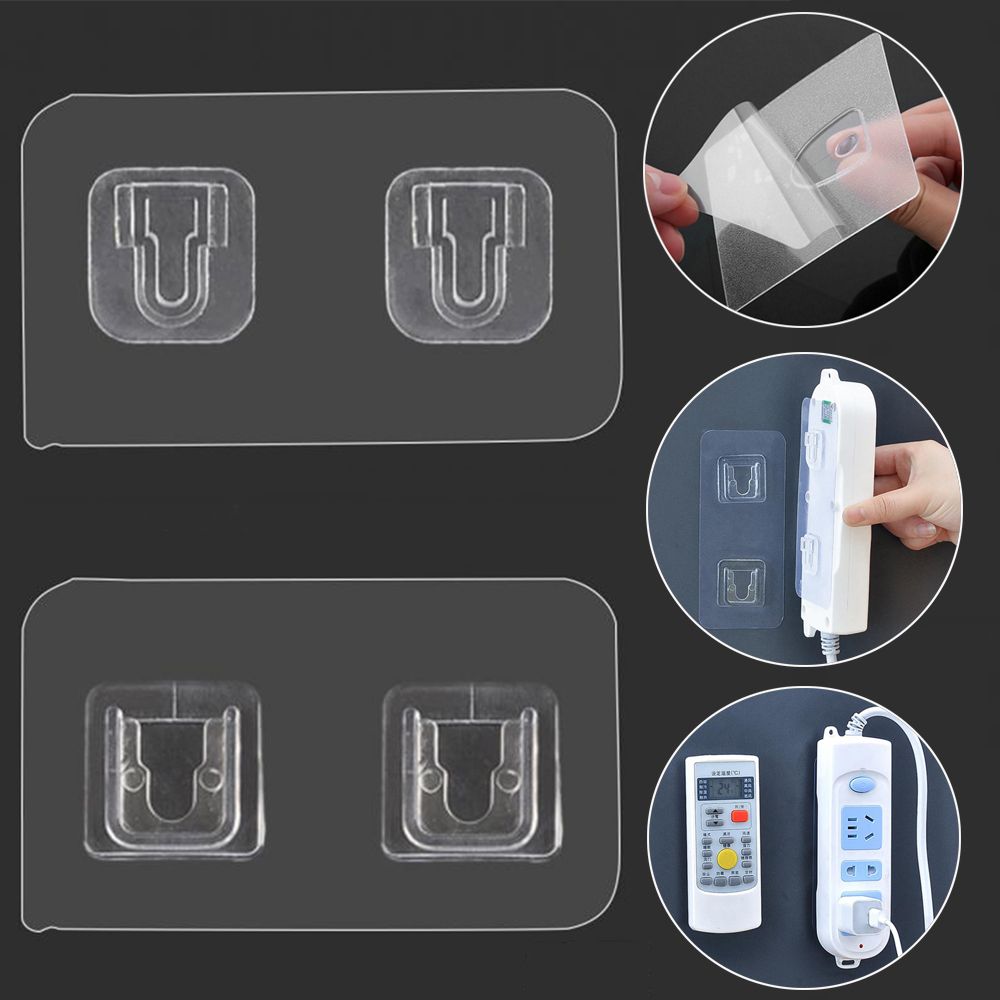 Seamless Punch-free Self-Adhesive Transparent Plug Fixer Plug Sticker Socket Holder