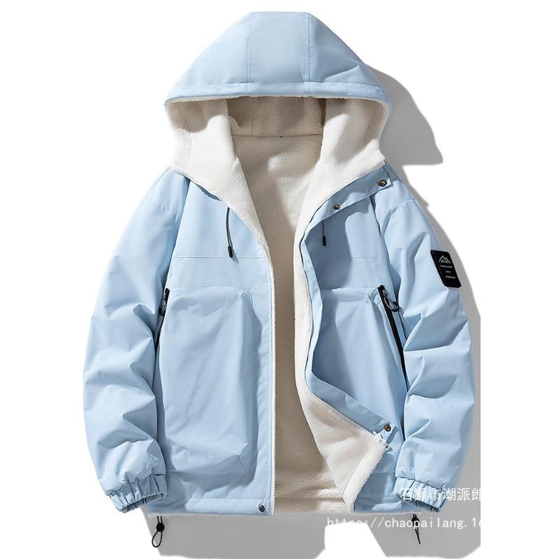 Двусторонняя уличная пуховая куртка с хлопковой подкладкой, куртка-инструмент с капюшоном, мужской трендовый бренд в стиле хай-стрит, куртка с хлопковой подкладкой с зарядкой, зимняя модель