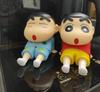 Crayon Shin-Chan Phone Holder Kawaii Anime Desktop Ornaments Cartoon Watching TV Phone Support Cute Doll Decorations Toy Gifts