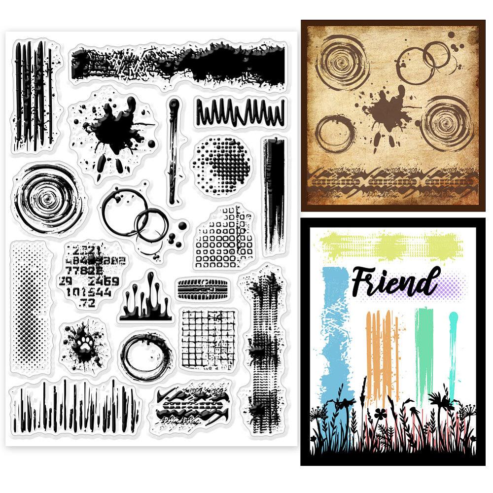 PVC Stamps for DIY Scrapbooking Photo Album Decorative Cards Making Stamp Sheets Film Frame Mixed Shapes 21x14.8x0.3cm