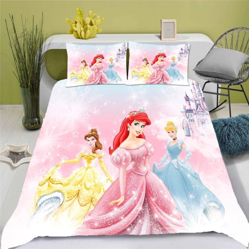 Snow White Duvet Cover Princess Series Set Comforter Bedding 3d Children'S Bedding Set 3-Piece 1 Quilt Cover King Size
