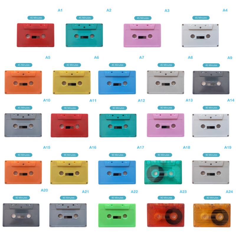 Innovative Standard Cassette Color Blank Tape Player With 45/90 Minutes Magnetic Audio Tape For Speech Music Recording