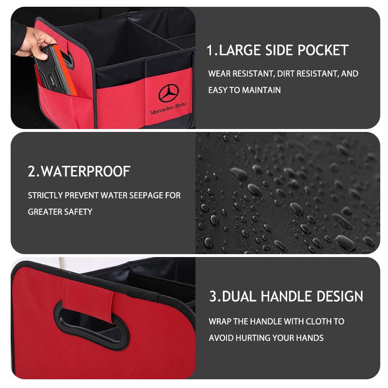 AABGW1 Car Logo Foldable Storage Box Waterproof Multifunctional Storage Trunk Tool Bag For Benz AMG Exclusive W204 W222 W205 W203 W213