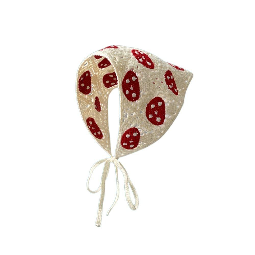 Cotton Knit Headwear Crochet Headband Sweet Triangle Scarf Women