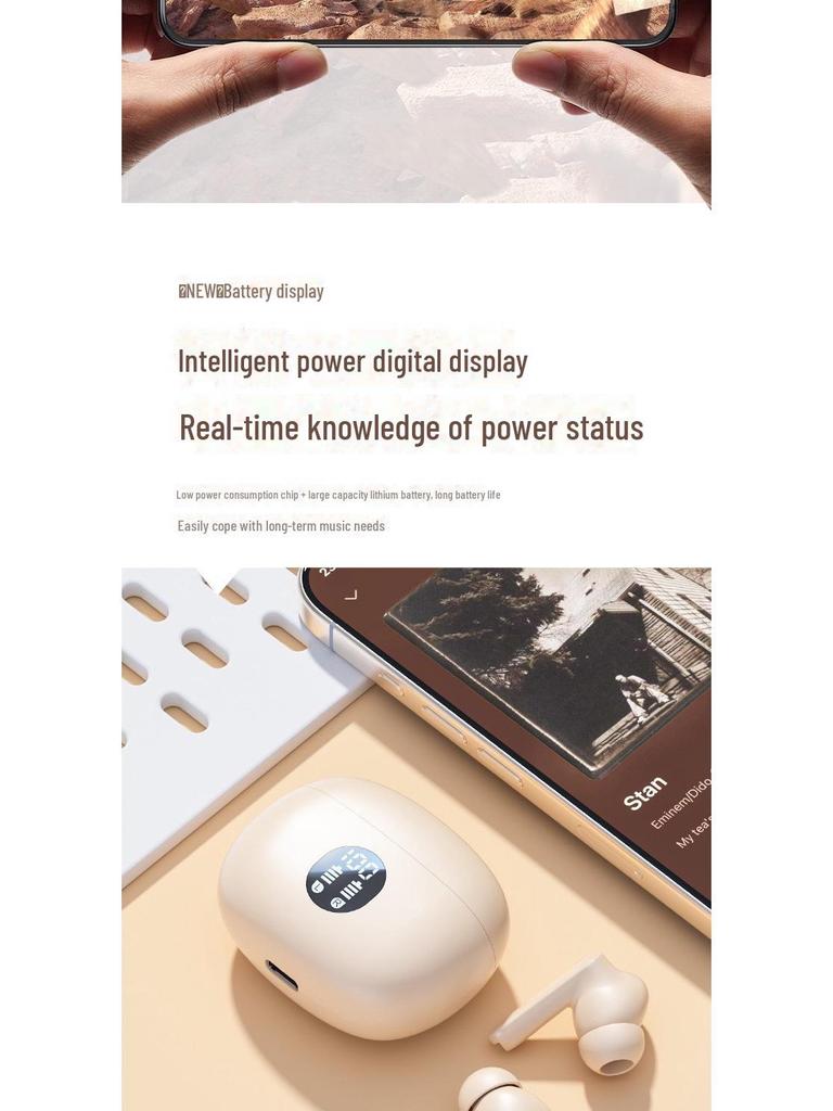 Беспроводная Bluetooth-гарнитура 895B S510 — светодиодный дисплей, высокое качество звука, шумоподавление, длительное время работы от аккумулятора, подходит для занятий спортом.