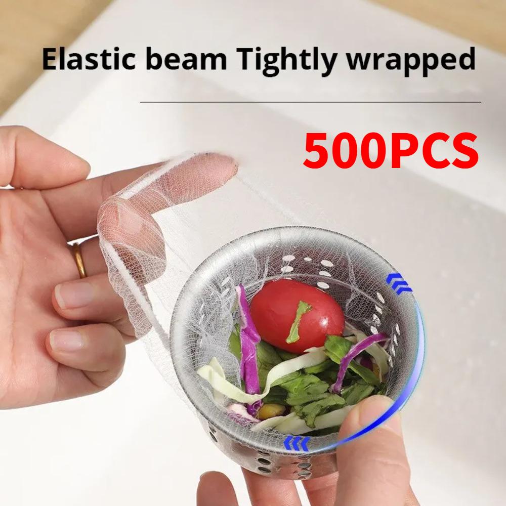 500Pcs Kitchen Sink Filter Mesh Disposable Sewer Garbage Drainage Screen Sewer Kitchen Floor Drain Filter Sink Anti-Blocking Disposable Cleaning