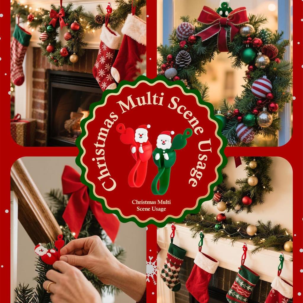 Рождественский крючок для венка, Крючок Санты, Крючок для венка на камин, Держатель для носка, Настенное украшение