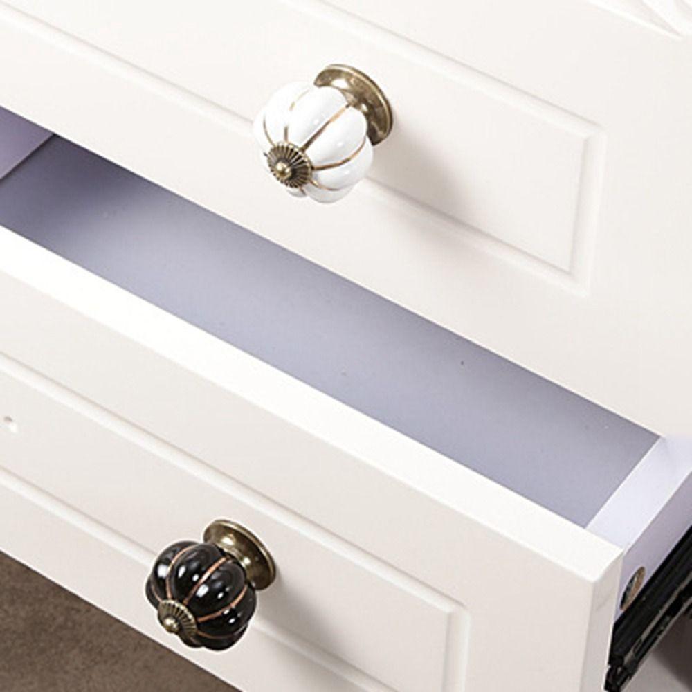 Винтажный керамический шкаф с шурупами, фурнитура для ящиков в виде тыквы, ручка для выдвижных ящиков, дверная ручка