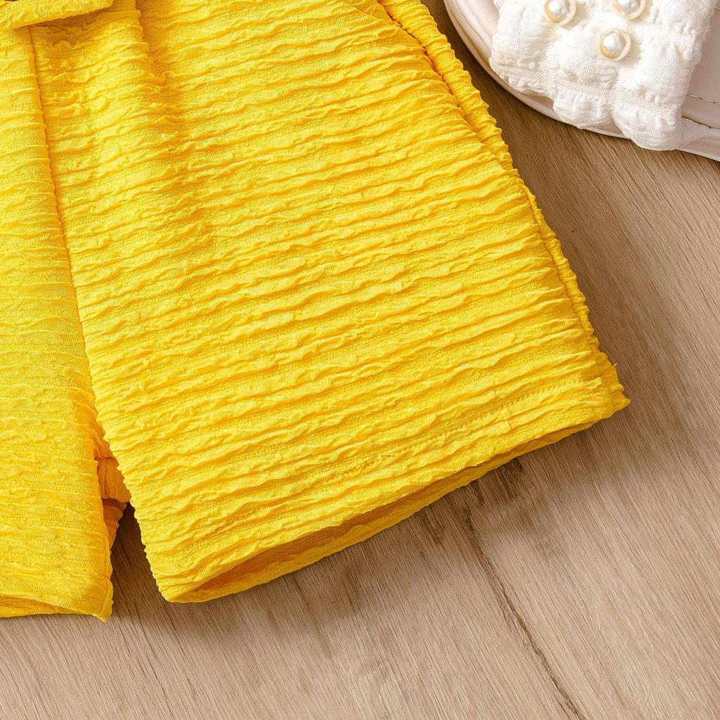 Модный комплект для девочек Летний детский многоцветный объемный цветочный топ-халтер + шорты + головной убор