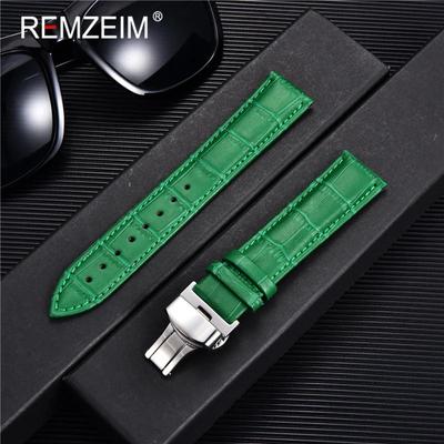 Ремешок для часов 18 мм 20 мм 22 мм 24 мм Высококачественный ремешок с бамбуковым узором и пряжкой-бабочкой Деловой повседневный ремешок для часов Аксессуары для часов Зеленый