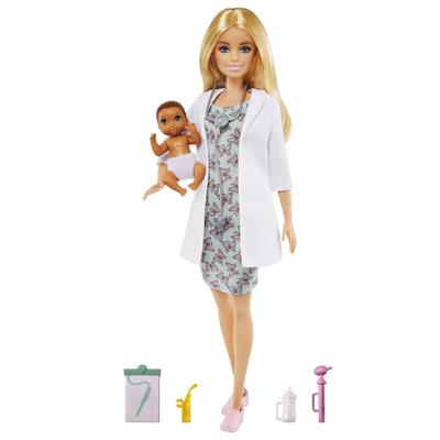 barbie Игровой набор 'Доктор' для детей от 3 лет, набор GVK03, Переодевание и Дом, Вверх, Белый,