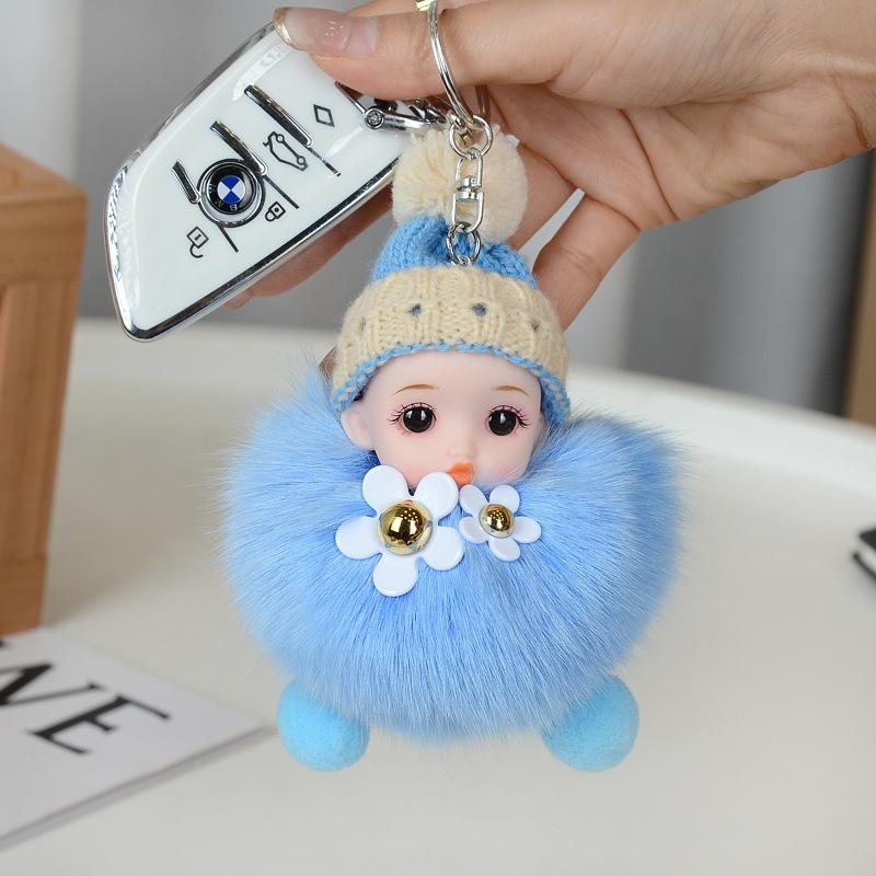 Милый брелок-помпон из натурального меха лисы - Очаровательный аксессуар для сумок, рюкзаков и многого другого