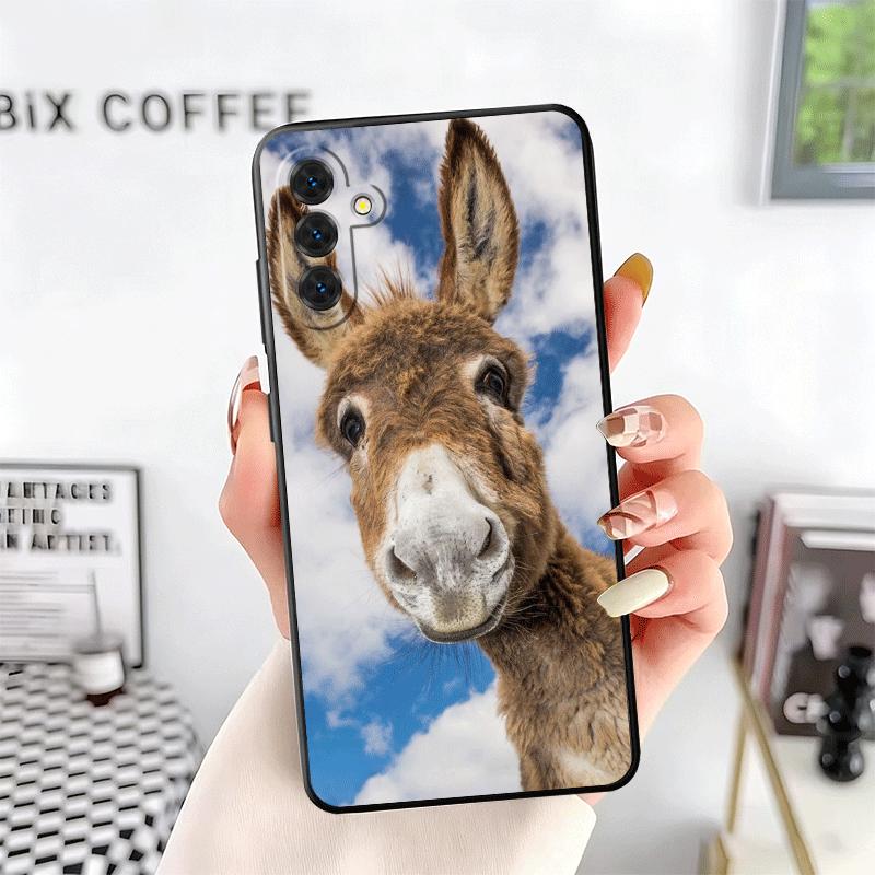 Забавный Осел Животное Мягкий Чехол для Телефона для Samsung A17 A37 A57 A16 A26 A36 A56 A15 A25 A35 A55 A14 A24 A34 A54 A13 A23 A33 A53 A52