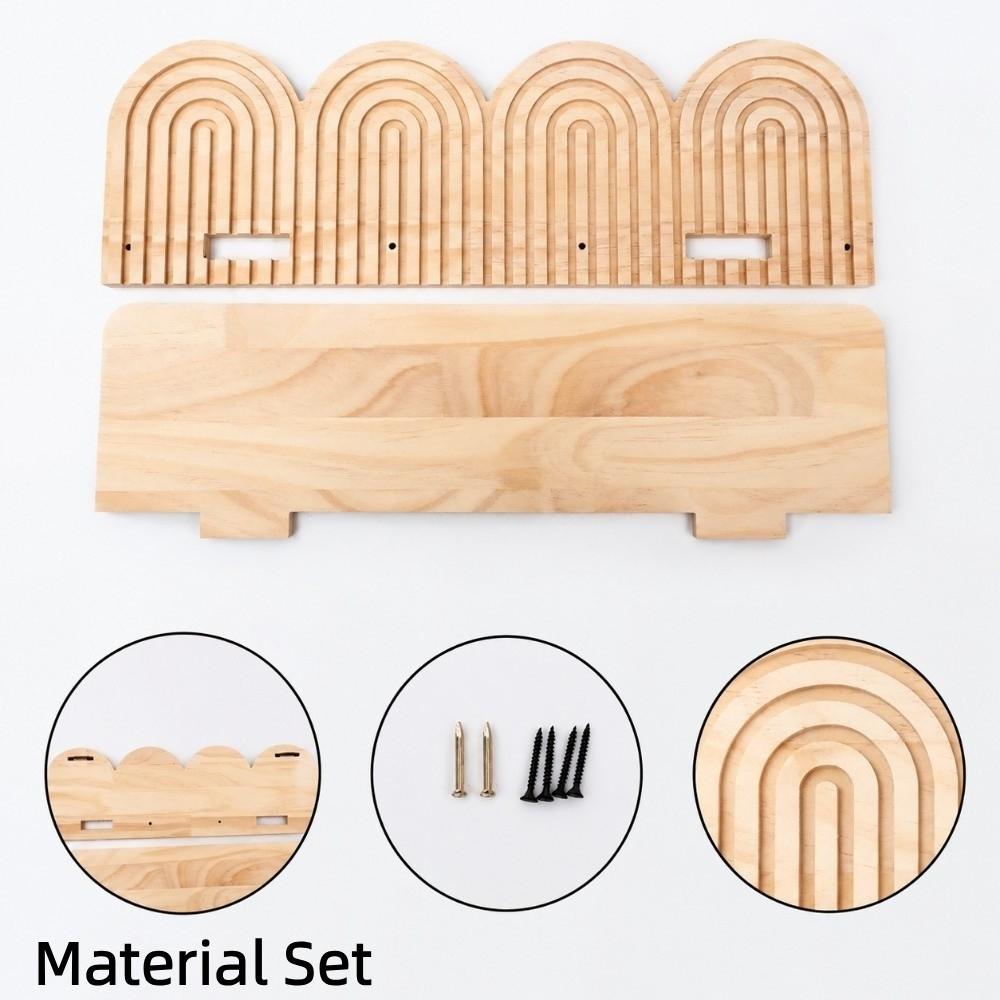 Threaded Structure Wall Plant Holder Multi Tier Wooden Wall Shelf Blank Wall Space