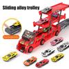Car Transporter Truck Toys Mega Hauler Truck with 6 Mini Cars Three Layer Folding Vehicles Set for
