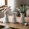 Rustic Shabby Chic Vase, Small Metal Vase Vintage Centerpieces, Milk Jug Mini Decorative Flower Vase Farmhouse Decor for Home