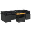VidaXL Garden Lounge Set with Cushions 8 Pcs, Patio Sofas, Patio Furniture Set, Outdoor Furniture, Black 3271223