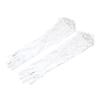 1 Pair Women Prom Gloves See-through Lace Flower Pattern Five Fingers Opera Performances Bride Wedding Photo Prop Arm Cuffs