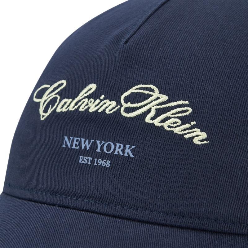 Calvin Klein Leisure sports floral letter embroidery pure cotton cotton peaked cap men and women same style couple model navy blue 4F5085G-VEK