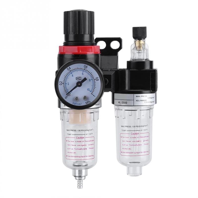 1/4 Pressure Compressor Moisture Trap Oil Separator Tools Air Filter Regulator Lubricator Water
