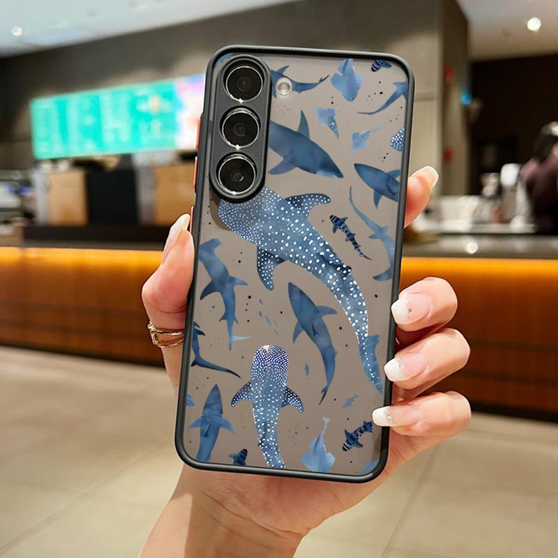 Seashell Starfish Patterned Case For Samsung S25 S24 Fe S22 Plus Ultra S23 S21 A56 A36 A55 A16 A54 A35 A52 A25 A15 A14 5g A32 4g Matte Hard Cover