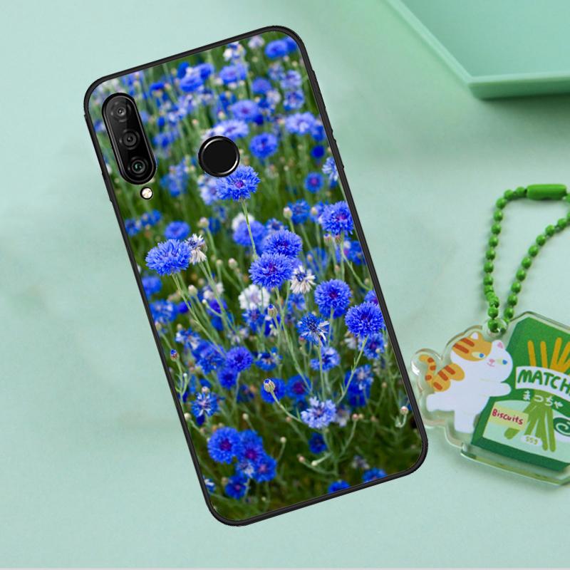 Синие васильки Дельфиниум Для Huawei Nova Y90 Y70 Y60 Y61 Y91 Y72 9 10 SE 12i 12s 11i 5T P60 Pro P20 P30 P40 Lite Чехол