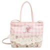 Square Bow Handbag Lace Sweet Crossbody Bag Rural Style Lattice Handbag  Gifts